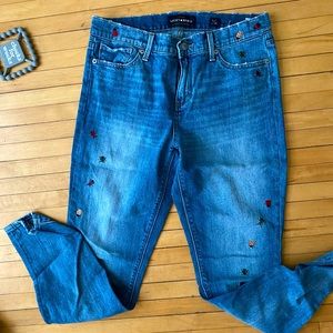 Lucky Brand Bug Embroidered Ava Skinny Jean